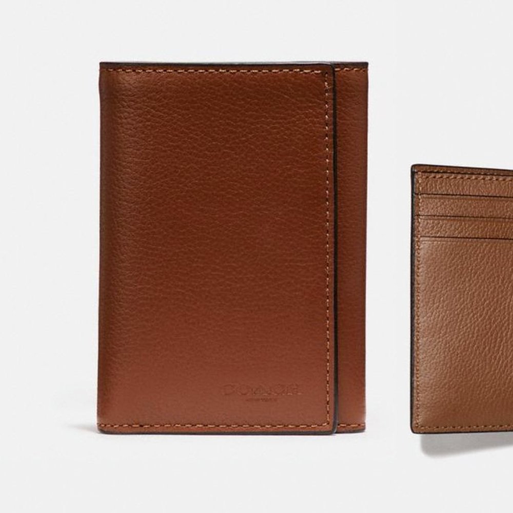 COACH Trifold Wallet Sport Calf Leather
